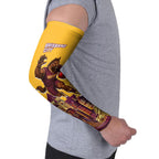 Personalised Brisbane City Rugby Arm Sleeves Muscular Horse Mascot Skyline Graphic