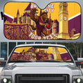 Personalised Brisbane City Rugby Auto Sun Shade Muscular Horse Mascot Skyline Graphic