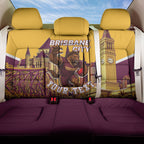 Personalised Brisbane City Rugby Back Car Seat Cover Muscular Horse Mascot Skyline Graphic