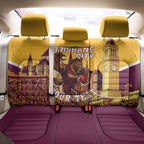Personalised Brisbane City Rugby Back Car Seat Cover Muscular Horse Mascot Skyline Graphic