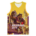Personalised Brisbane City Rugby Basketball Jersey Muscular Horse Mascot Skyline Graphic