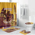 Personalised Brisbane City Rugby Bathroom Set Muscular Horse Mascot Skyline Graphic