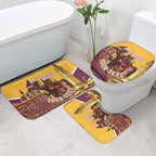 Personalised Brisbane City Rugby Bathroom Set Muscular Horse Mascot Skyline Graphic