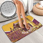 Personalised Brisbane City Rugby Bathroom Set Muscular Horse Mascot Skyline Graphic