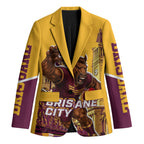 Personalised Brisbane City Rugby Blazer Muscular Horse Mascot Skyline Graphic