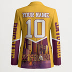 Personalised Brisbane City Rugby Blazer Muscular Horse Mascot Skyline Graphic
