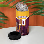 Personalised Brisbane City Rugby 4 in 1 Can Cooler Tumbler Muscular Horse Mascot Skyline Graphic