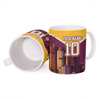 Personalised Brisbane City Rugby Ceramic Mug Muscular Horse Mascot Skyline Graphic