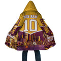 Personalised Brisbane City Rugby Cloak Muscular Horse Mascot Skyline Graphic