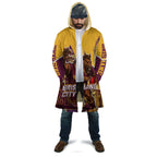 Personalised Brisbane City Rugby Cloak Muscular Horse Mascot Skyline Graphic