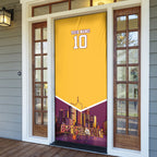 Personalised Brisbane City Rugby Door Cover Muscular Horse Mascot Skyline Graphic