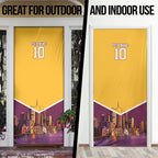 Personalised Brisbane City Rugby Door Cover Muscular Horse Mascot Skyline Graphic