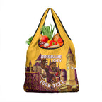 Personalised Brisbane City Rugby Grocery Bag Muscular Horse Mascot Skyline Graphic