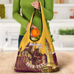 Personalised Brisbane City Rugby Grocery Bag Muscular Horse Mascot Skyline Graphic