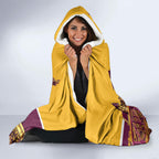 Personalised Brisbane City Rugby Hooded Blanket Muscular Horse Mascot Skyline Graphic