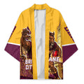 Personalised Brisbane City Rugby Kimono Muscular Horse Mascot Skyline Graphic