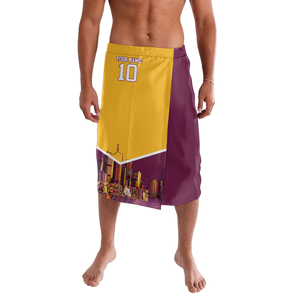 Personalised Brisbane City Rugby Lavalava Muscular Horse Mascot Skyline Graphic