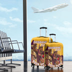 Personalised Brisbane City Rugby Luggage Cover Muscular Horse Mascot Skyline Graphic