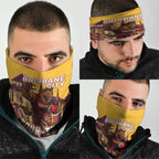 Personalised Brisbane City Rugby Neck Gaiter Muscular Horse Mascot Skyline Graphic