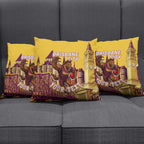 Personalised Brisbane City Rugby Pillow Cover Muscular Horse Mascot Skyline Graphic