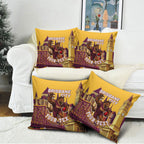 Personalised Brisbane City Rugby Pillow Cover Muscular Horse Mascot Skyline Graphic