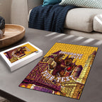 Personalised Brisbane City Rugby Puzzle Muscular Horse Mascot Skyline Graphic