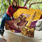 Personalised Brisbane City Rugby Quilt Muscular Horse Mascot Skyline Graphic