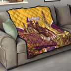 Personalised Brisbane City Rugby Quilt Muscular Horse Mascot Skyline Graphic