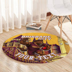 Personalised Brisbane City Rugby Round Carpet Muscular Horse Mascot Skyline Graphic