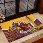Personalised Brisbane City Rugby Rubber Doormat Muscular Horse Mascot Skyline Graphic