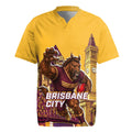 Personalised Brisbane City Rugby Rugby Jersey Muscular Horse Mascot Skyline Graphic