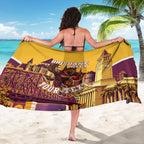 Personalised Brisbane City Rugby Sarong Muscular Horse Mascot Skyline Graphic