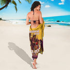 Personalised Brisbane City Rugby Sarong Muscular Horse Mascot Skyline Graphic