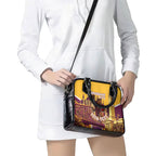 Personalised Brisbane City Rugby Shoulder Handbag Muscular Horse Mascot Skyline Graphic