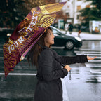 Personalised Brisbane City Rugby Umbrella Muscular Horse Mascot Skyline Graphic