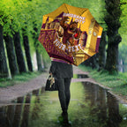 Personalised Brisbane City Rugby Umbrella Muscular Horse Mascot Skyline Graphic
