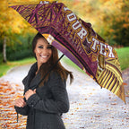 Personalised Brisbane City Rugby Umbrella Muscular Horse Mascot Skyline Graphic