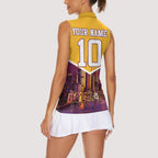 Personalised Brisbane City Rugby Women Sleeveless Polo Shirt Muscular Horse Mascot Skyline Graphic