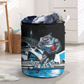 Personalised Sydney Sharks Rugby Laundry Basket Muscular Mascot Harbour Bridge Skyline Graphic