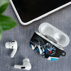 Personalised Sydney Sharks Rugby AirPods Case Muscular Mascot Harbour Bridge Skyline Graphic