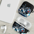 Personalised Sydney Sharks Rugby AirPods Case Muscular Mascot Harbour Bridge Skyline Graphic