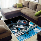 Personalised Sydney Sharks Rugby Area Rug Muscular Mascot Harbour Bridge Skyline Graphic