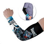 Personalised Sydney Sharks Rugby Arm Sleeves Muscular Mascot Harbour Bridge Skyline Graphic