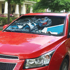 Personalised Sydney Sharks Rugby Auto Sun Shade Muscular Mascot Harbour Bridge Skyline Graphic