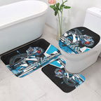Personalised Sydney Sharks Rugby Bathroom Set Muscular Mascot Harbour Bridge Skyline Graphic