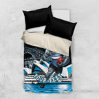 Personalised Sydney Sharks Rugby Bedding Set Muscular Mascot Harbour Bridge Skyline Graphic