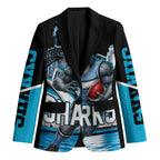 Personalised Sydney Sharks Rugby Blazer Muscular Mascot Harbour Bridge Skyline Graphic