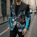 Personalised Sydney Sharks Rugby Blazer Muscular Mascot Harbour Bridge Skyline Graphic