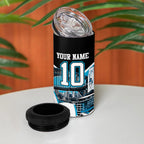 Personalised Sydney Sharks Rugby 4 in 1 Can Cooler Tumbler Muscular Mascot Harbour Bridge Skyline Graphic