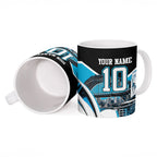 Personalised Sydney Sharks Rugby Ceramic Mug Muscular Mascot Harbour Bridge Skyline Graphic
